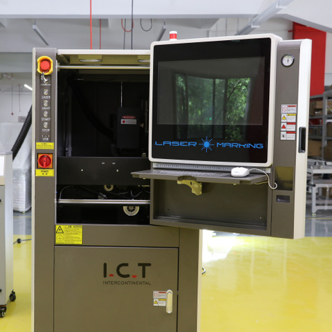 ICT | دستگاه علامت گذاری لیزری چاپ و برش لامپ LED فیبر محصور