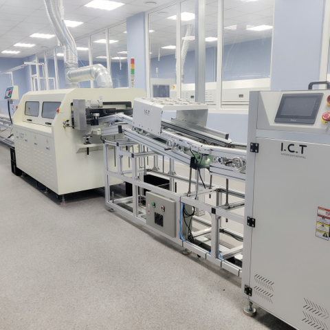 ICT | دستگاه لحیم کاری موج با شار برای قطعات PCB بزرگ 