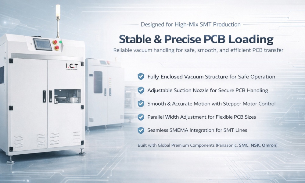 I.C.T PCB Magazine Vacuum Suction Loader لودر مکش خلاء مجله PCB ICT