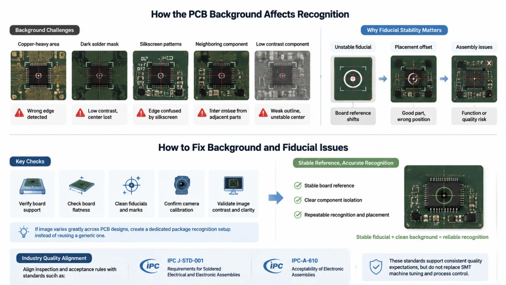 چگونه پس زمینه PCB روی recognition.webp تأثیر می گذارد