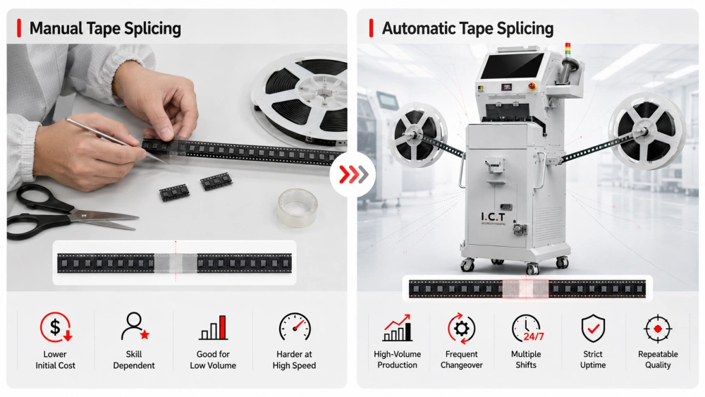 Manual vs Automatic Tape Splicing Process.webp