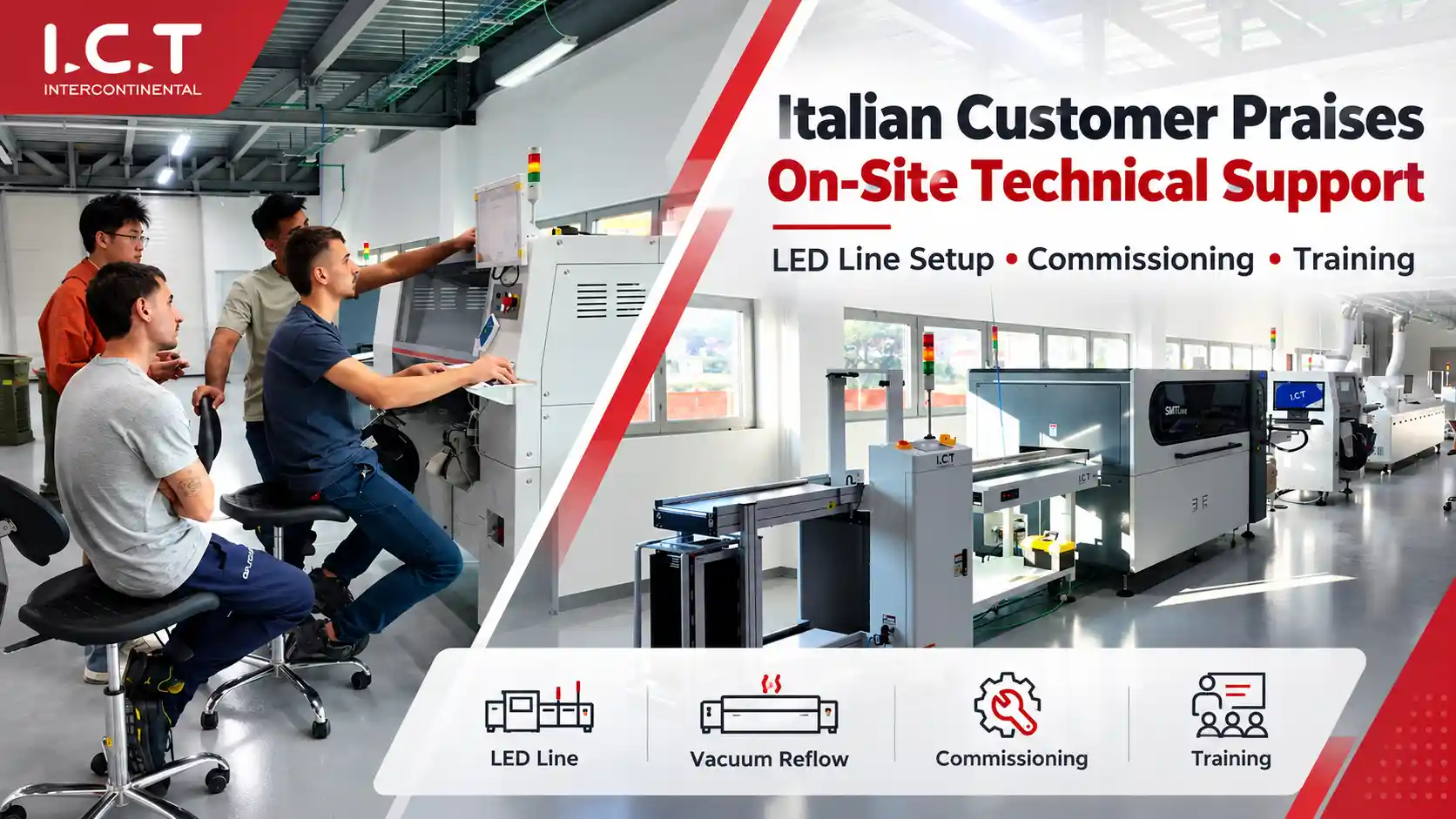 تولیدکننده ایتالیایی LED از پشتیبانی فنی ICT در محل برای خط تولید LED جدید تمجید می کند.webp